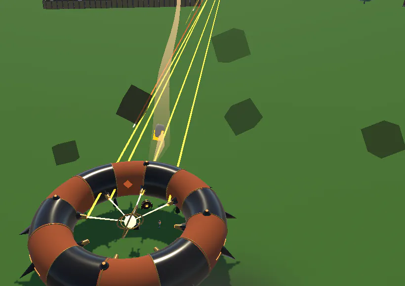 In-engine frame: the Donut Dreadnought firing