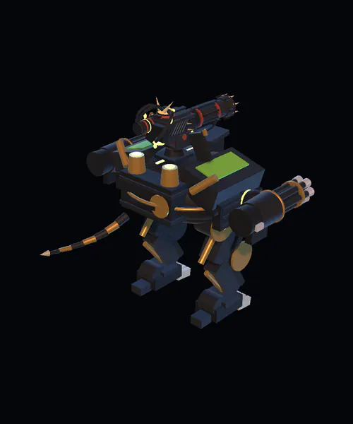 Fat Cat Mech, hangar portrait